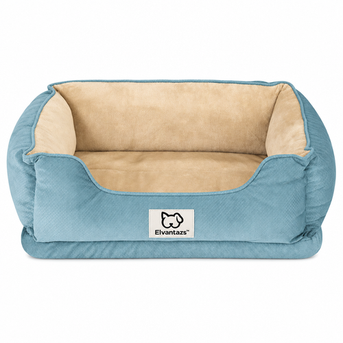 Elvantazs™ CozyNest Pet Sofa Bed – Soft Bolster Dog & Cat Bed with Plush Cushion Support